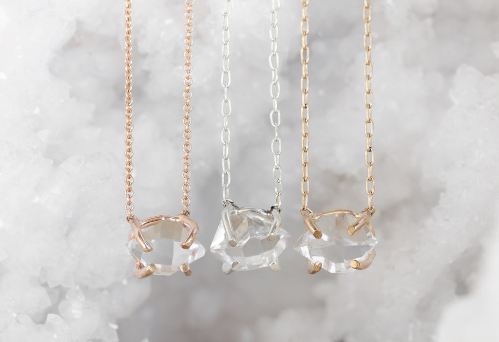Herkimer Diamond Necklace in all Metal Options