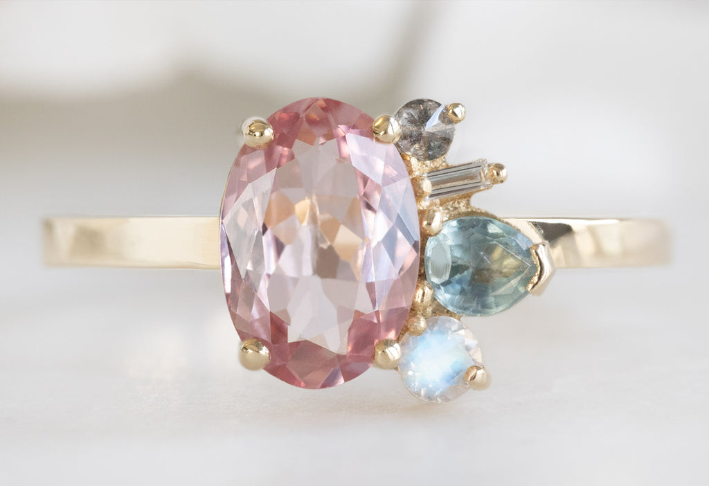 One of a Kind Spinel, Diamond + Gemstone Cluster Ring